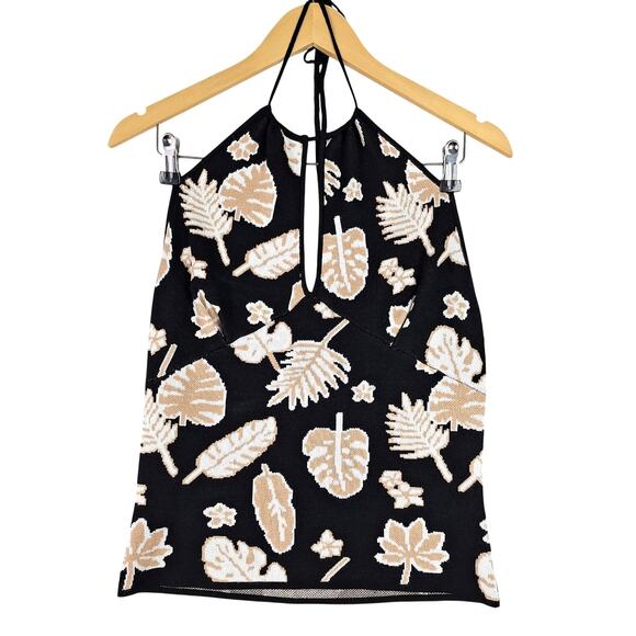 Womens Top Large Halter Floral Boho Babydoll Y2K Fairy Cottagecore Coquette NWT‎ - Picture 1 of 7